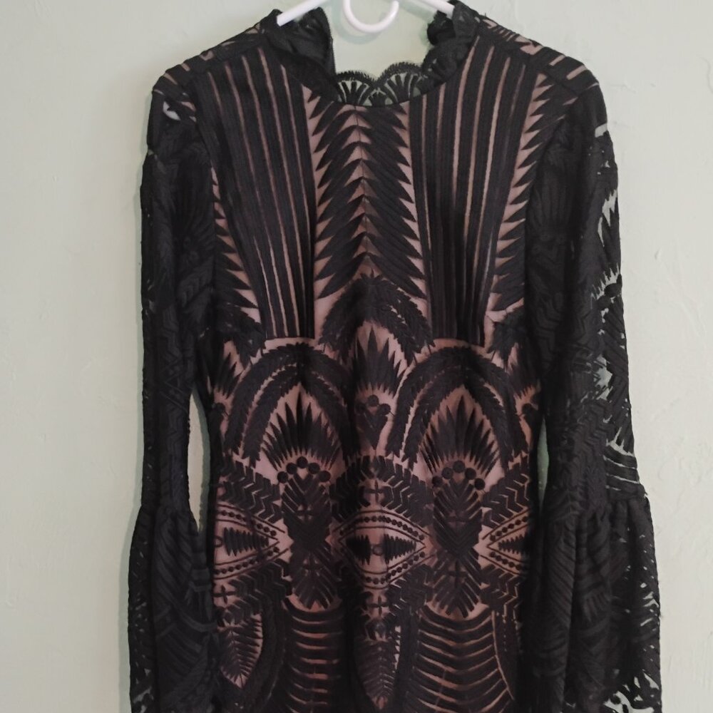 Bardot Womens Dress Black Sheer Overlay Size 10/12